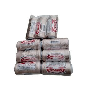 Omega No 2 Nylon Thread 275m 300yds Beige Champagne Crochet Knitting 9 Spools